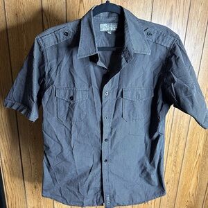 Ezekiel Black Striped Casual Button Down Shirt